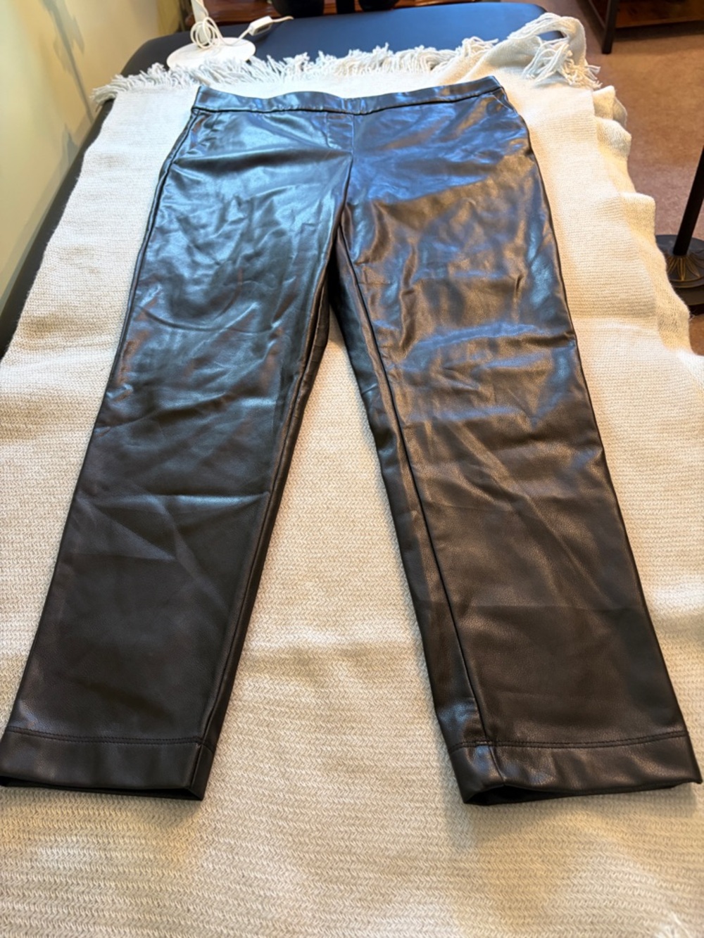 Calvin Klein Black Faux Leather Leggings